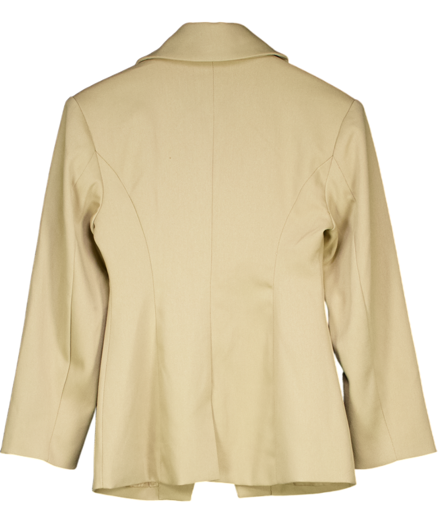 4th & Reckless Beige Reese Camel Cinched Waist Tailored Blazer UK 8