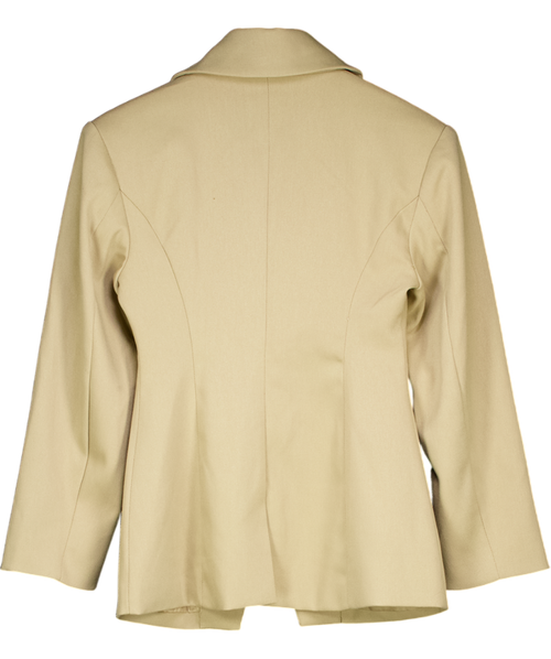 4th & Reckless Beige Reese Camel Cinched Waist Tailored Blazer UK 8