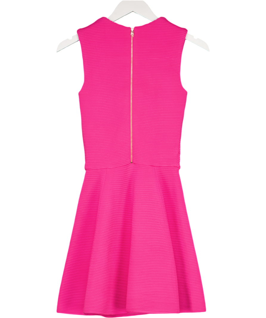 TED BAKER Pink Azelia  Fit 7 Flare Mini Dress Sz0 UK 6