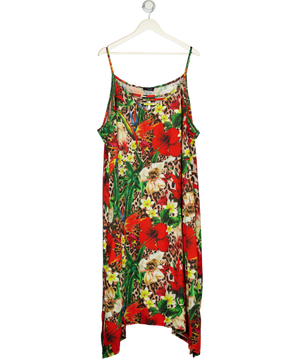 Yours Multicoloured Floral Leopard Print Midi Dress UK 30-32