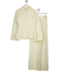 PRETTY LAVISH Cream 2-piece Ellice Collared Knitted Cardigan And Trouser Set UK XS