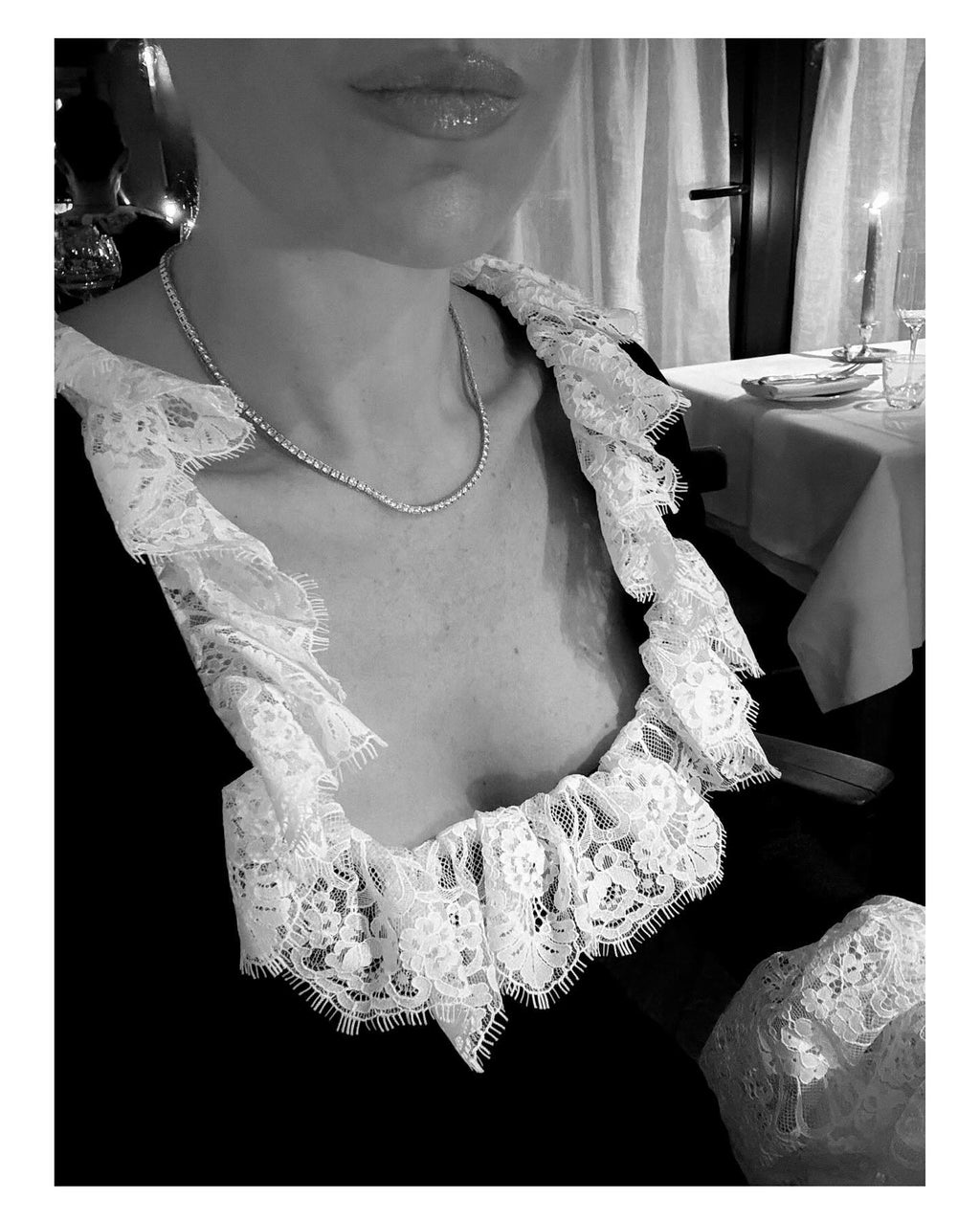 House of CB Black Jacinda Velvet Lace Trimmed Corset UK S