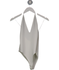 ZARA White Stretch Contrast Bodysuit UK M