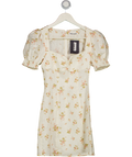 REFORMATION Cream Ditsy Floral Linen Mini Dress Sz0 UK 4