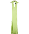 OMNES Satin Tie Back Dress In Green UK 8