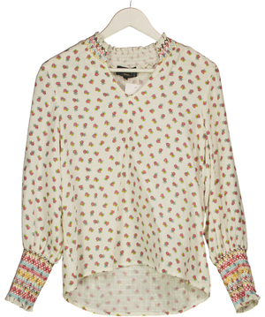 Wyse London White - Floral Blouse SZ1 UK 8
