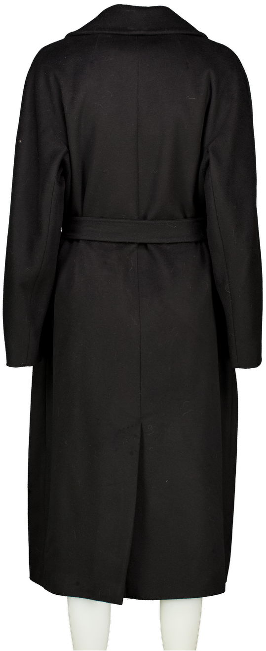 Max Mara Black 100%  Virgin Wool Wrap Coat UK 12