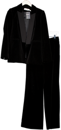 Cefinn Black 2-piece Velvet Dinner Jacket (UK 12) And Wide Leg Trousers UK 10