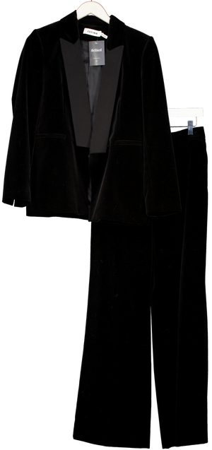 Cefinn Black 2-piece Velvet Dinner Jacket (UK 12) And Wide Leg Trousers UK 10