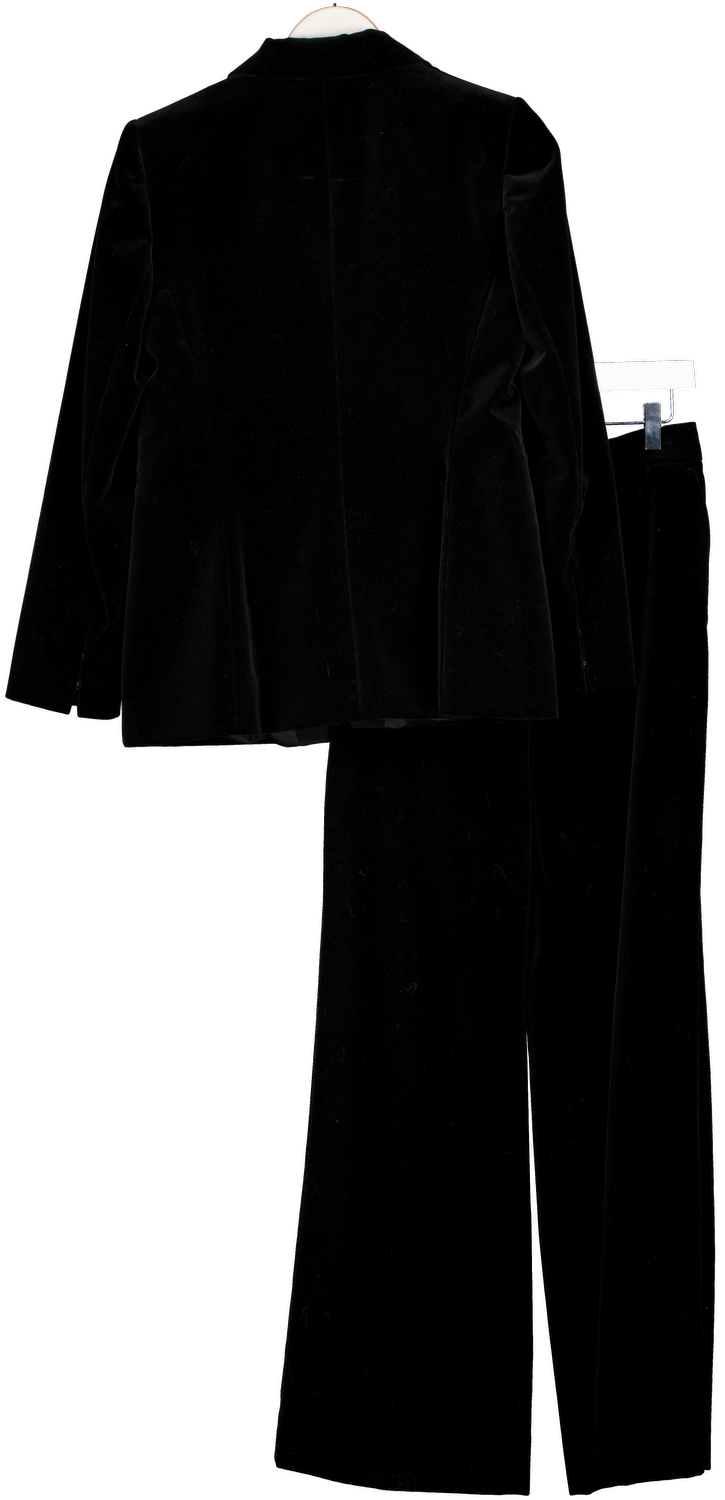 Cefinn Black 2-piece Velvet Dinner Jacket (UK 12) And Wide Leg Trousers UK 10