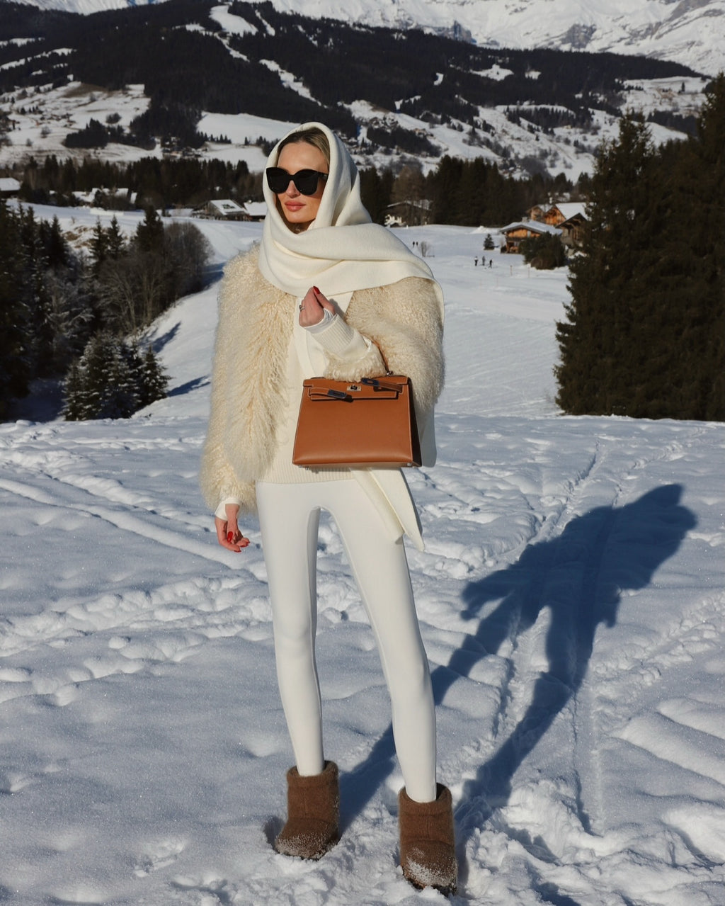 Ducie London Cream Rochelle Shearling Coat UK S