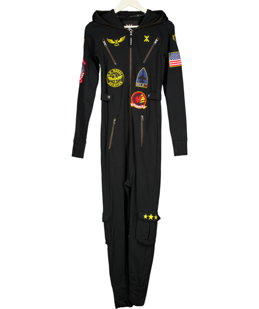 One Piece Black Aviator Onesie UK XXS