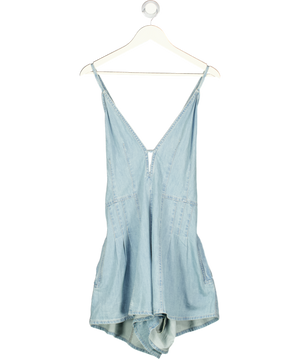 FREE PEOPLE We The Free Blue Denim Playsuit UK XL