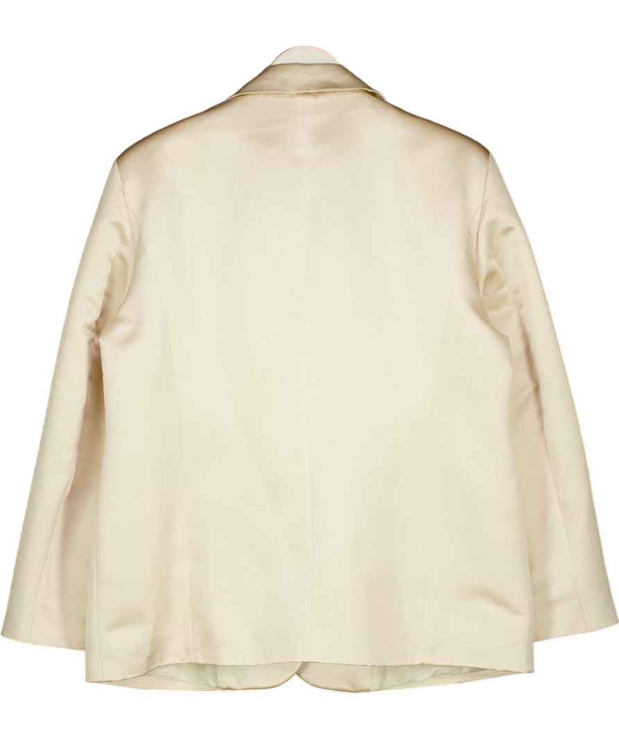 HYPHEN STORE Champagne Beige Oversize Satin Blazer UK 12