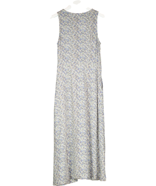 & Other Stories Dusty Blue Floral Sleeveless Button Up Midi Dress UK 6