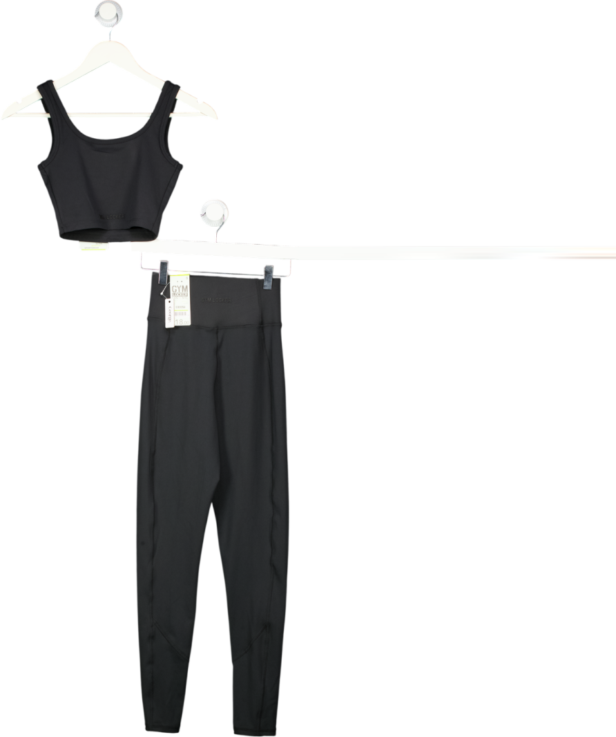 Gym Locker Black So Skin Crop Top (xs) And Leggings Set UK XS/S