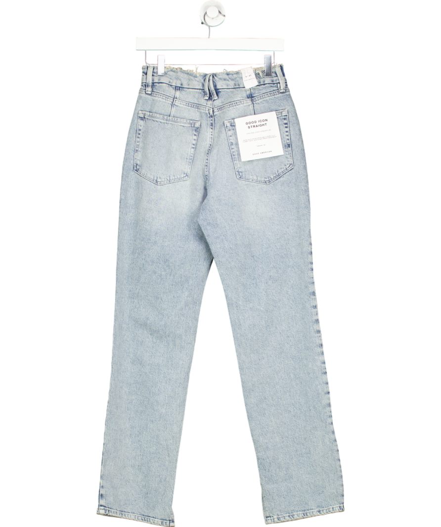 Good American Blue Icon Straight Leg High Rise Jeans W27
