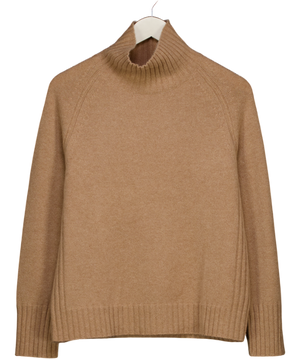 J. MCLAUGHLIN Beige Cashmere Turtleneck Jumper UK M