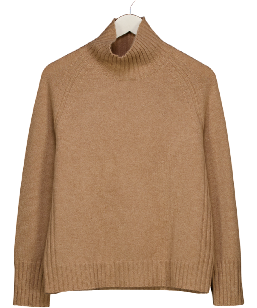 J. MCLAUGHLIN Beige Cashmere Turtleneck Jumper UK M