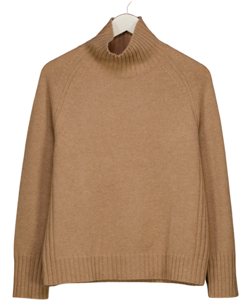 J. MCLAUGHLIN Beige Cashmere Turtleneck Jumper UK M