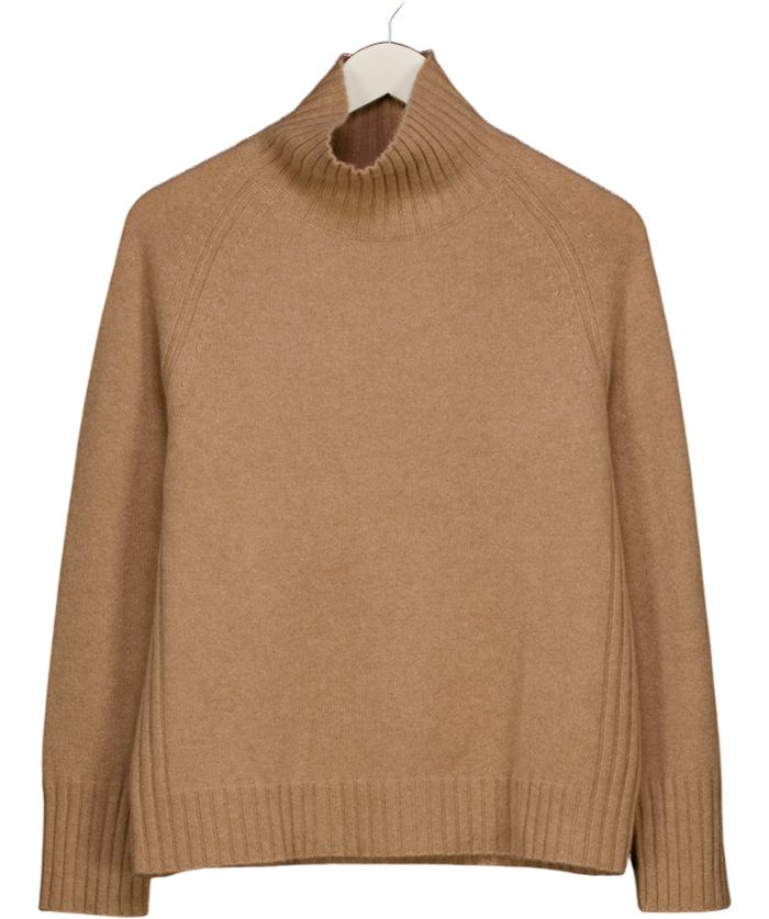 J. MCLAUGHLIN Beige Cashmere Turtleneck Jumper UK M