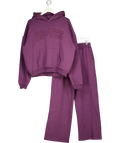 Bo + Tee Purple Logo Hoodie And Straight Leg Jogger Set UK M