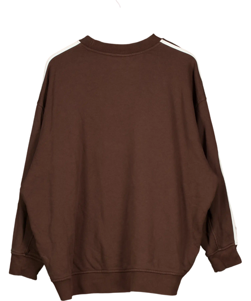 ADIDAS Originals Chocolate Brown 3-stripes Sweatshirt UK 16
