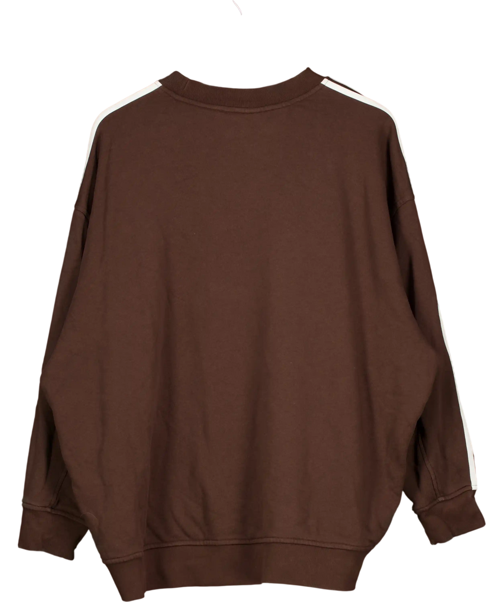 ADIDAS Originals Chocolate Brown 3-stripes Sweatshirt UK 16