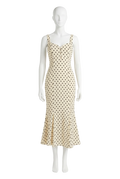 Reformation Laine Dress Cream and Black Polka Dot UK 6