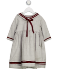 pepa london Grey Moreton Check Mariner Collar Velvet Detail Dress 5 Years