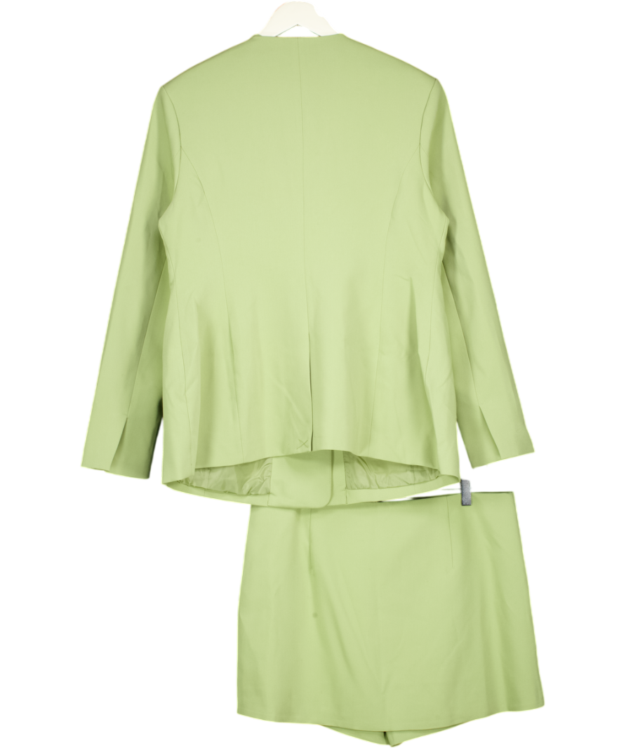 ASOS 2-piece Green Design Tailored Gold Button Blazer And Skort Set UK 16