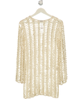 Superdown Cream Open Crochet Knit Dress UK S
