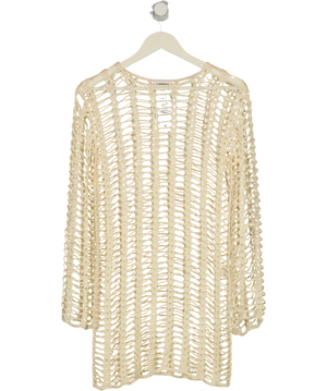 Superdown Cream Open Crochet Knit Dress UK S