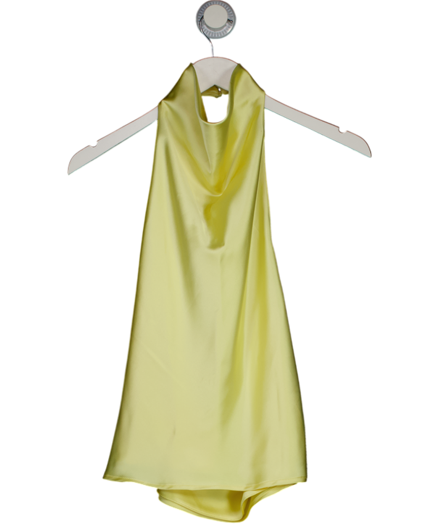 ZARA Yellow Satin Halter Top UK M