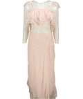 TULAROSA 2-piece Blush Pink Lace Trimmed Marisa Top (uk M) & Maxi Skirt (uk S) Set UK S/M