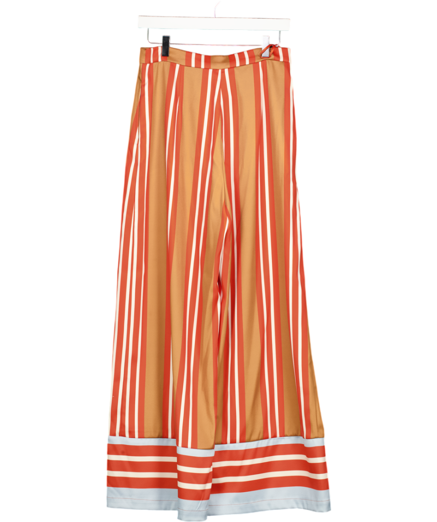NEVER FULLY DRESSED Orange / Tan Stripe Marnie Trousers UK 10
