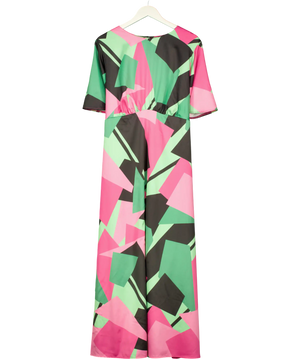 Twisted Wunder Pink Abstract Geo Ziggy Maxi Dress UK 22