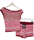 White Fox Pink Please Change Your Mind Knit Set Boysenberry Sundae UK M