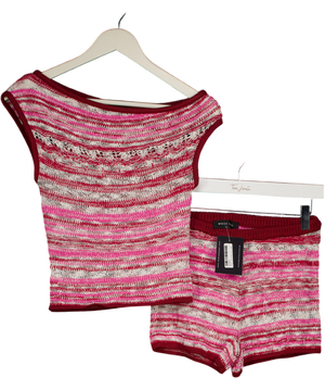 White Fox Pink Please Change Your Mind Knit Set Boysenberry Sundae UK M