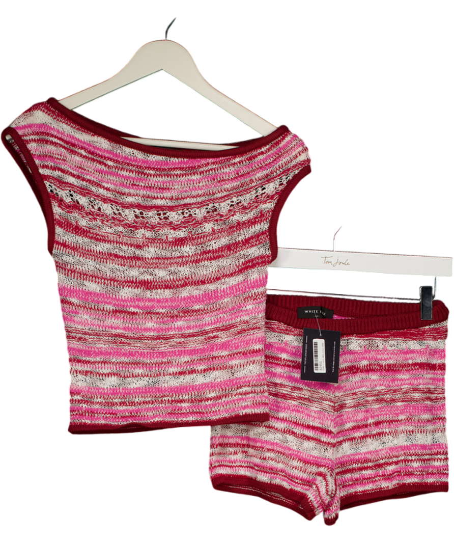 White Fox Pink Please Change Your Mind Knit Set Boysenberry Sundae UK M