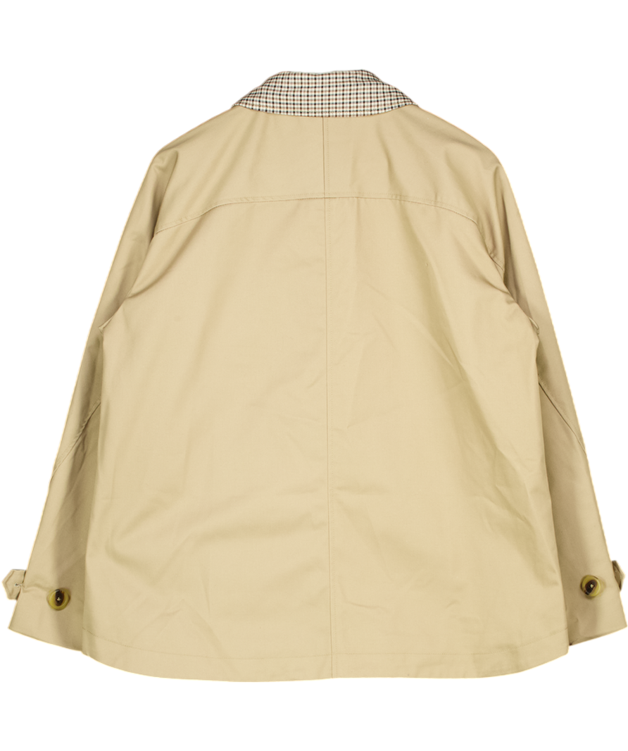 ASOS Design Cape Detail Trench With Check Liner In Rye Beige UK S