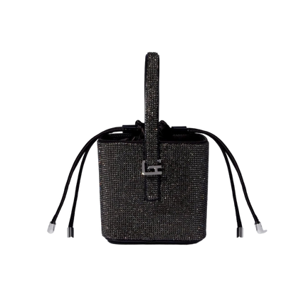 GIARITÉ Black Crystal Embellished Le Caree Box Bag