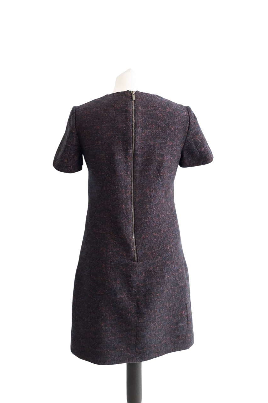L.K.Bennett Navy Blue / Red Tweed Shift Dress UK 8