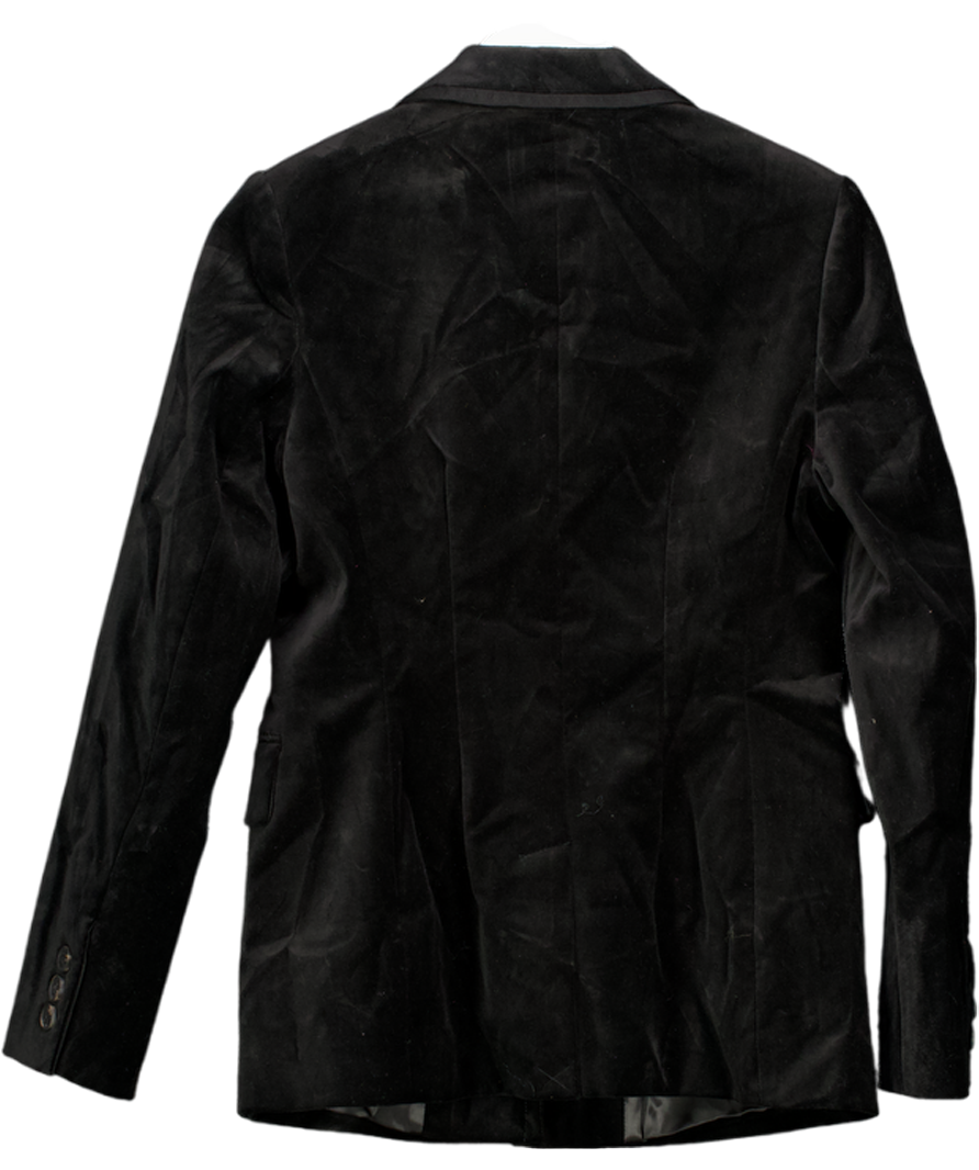 Karen Millen Black Velvet Groisgrain Tailored Blazer UK 10