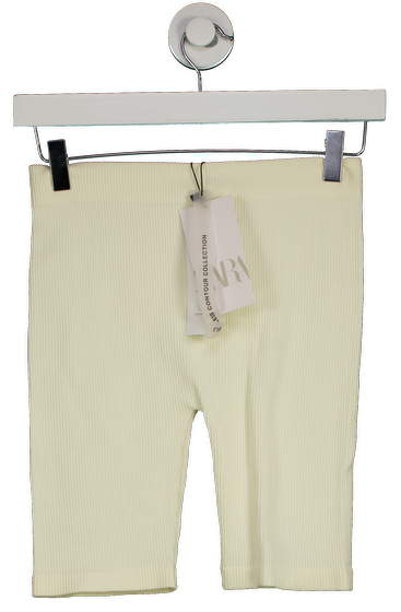 ZARA Cream Ribbed Seamless Cycling Shorts UK M/L