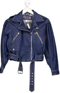 River Island Blue Denim Biker Jacket UK XS
