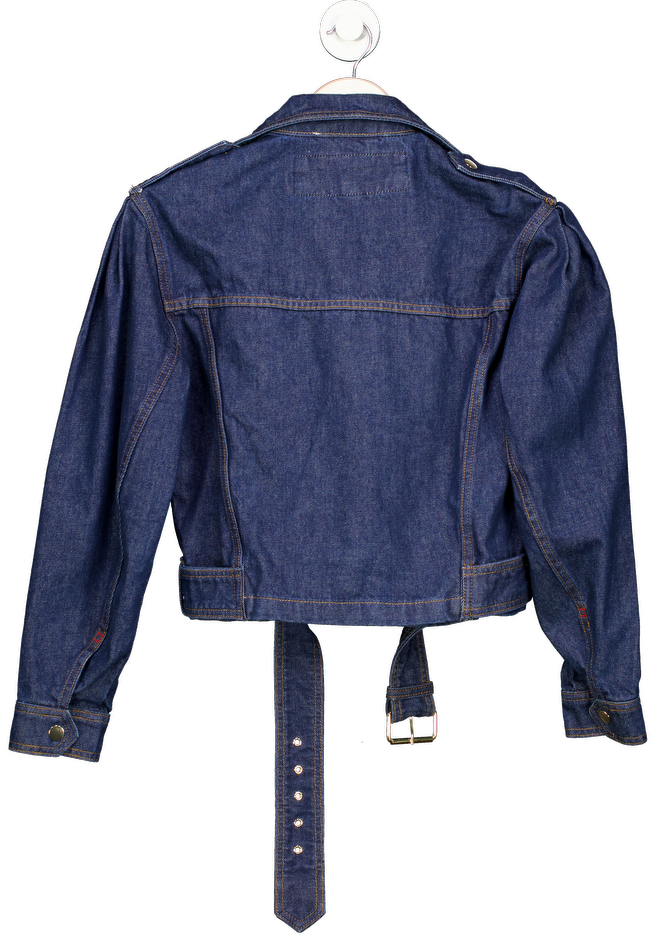 River Island Blue Denim Biker Jacket UK XS