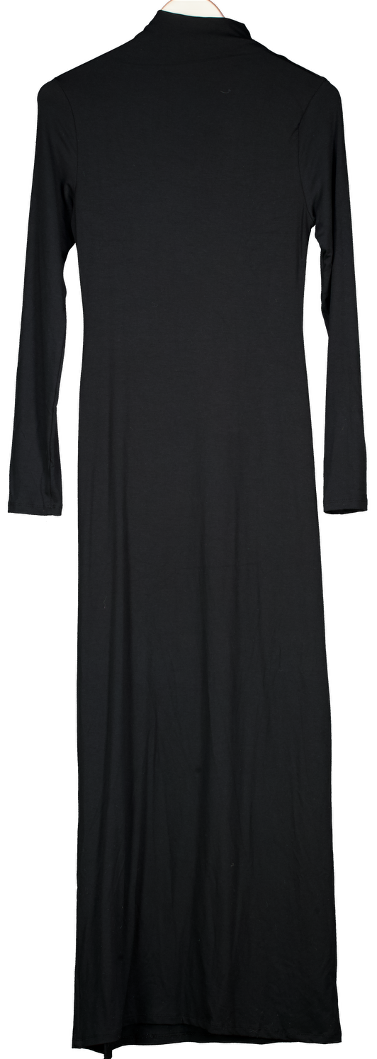 ASOS Black Extreme Thigh Split Maxi With Silver Hardware Detail UK S