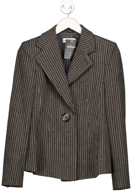 Emporio Armani Grey Single Breasted Pinstripe Blazer Jacket UK 10