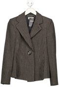 Emporio Armani Grey Single Breasted Pinstripe Blazer Jacket UK 10